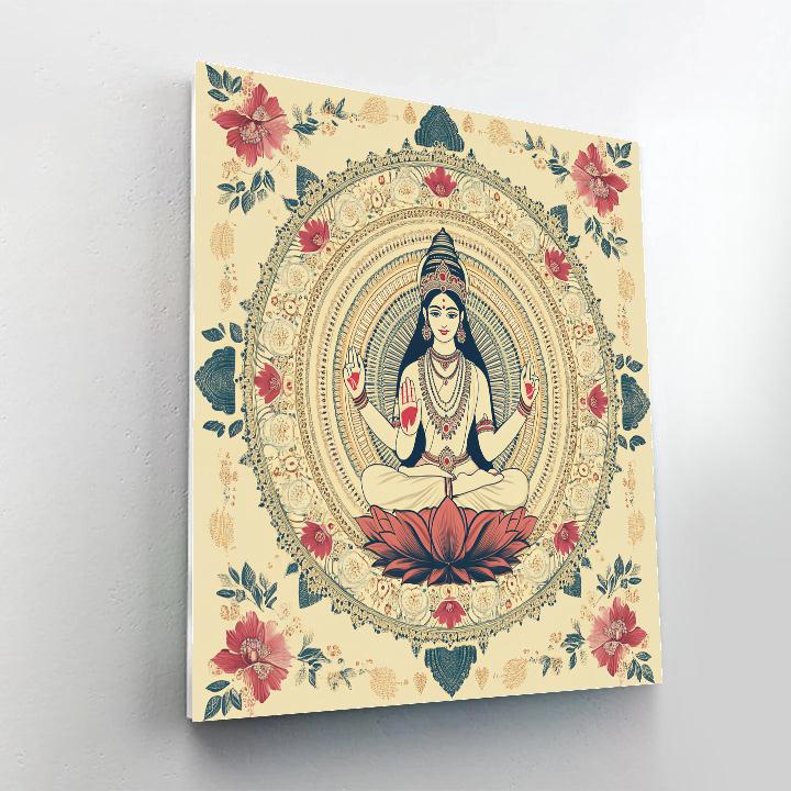 Lotus Mandala With Parvati At The Heart Number painting