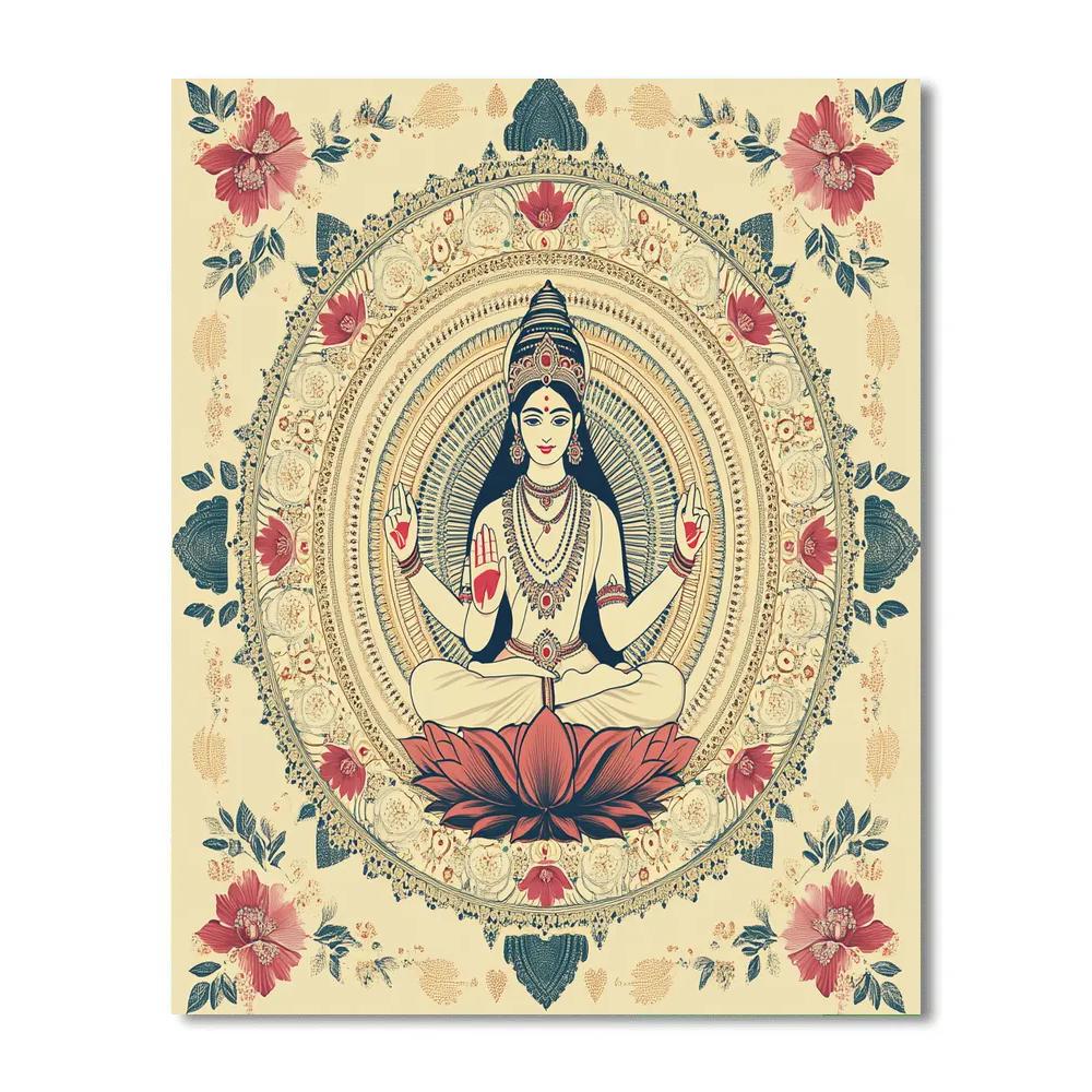 Lotus Mandala With Parvati At The Heart Number painting