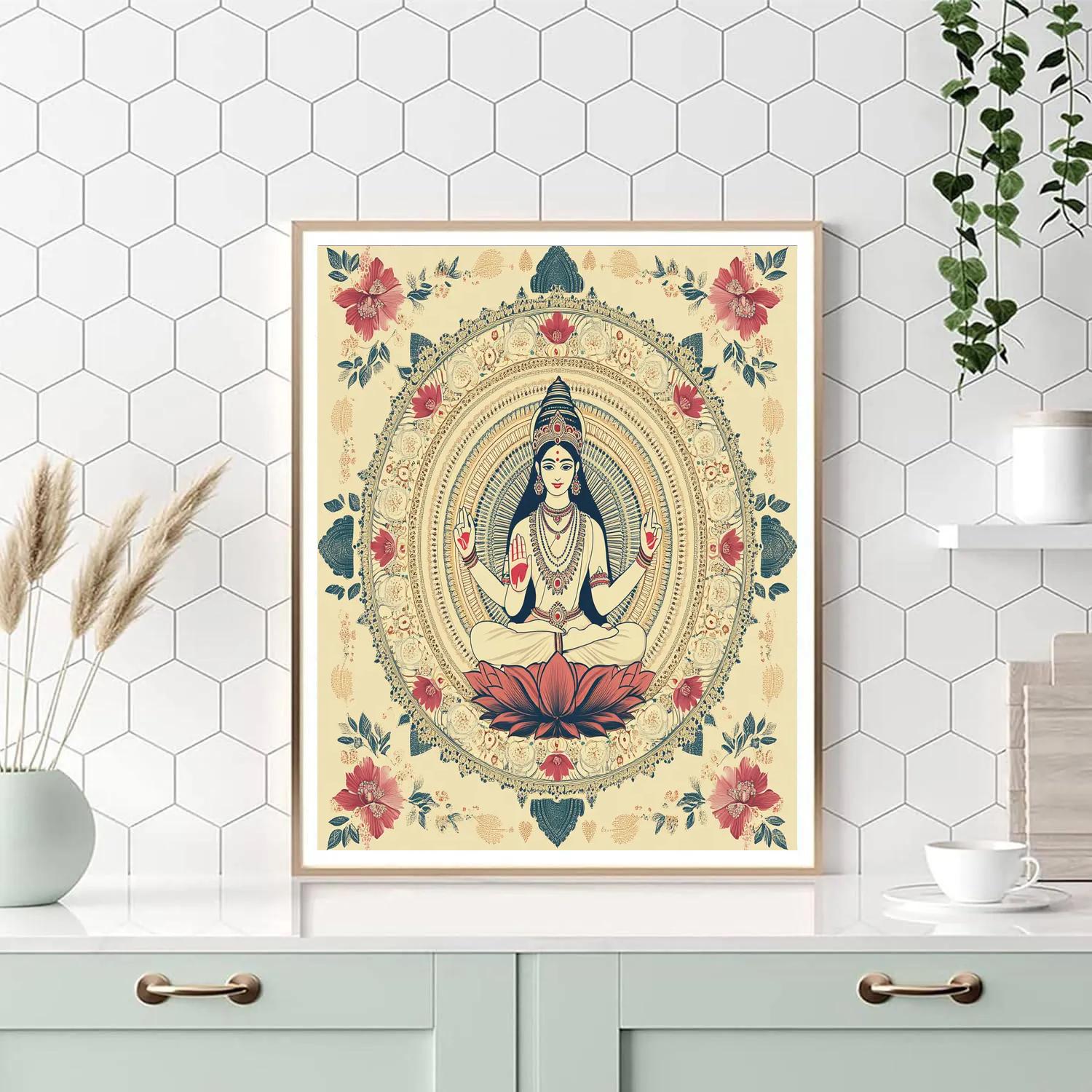 Lotus Mandala With Parvati At The Heart Number painting