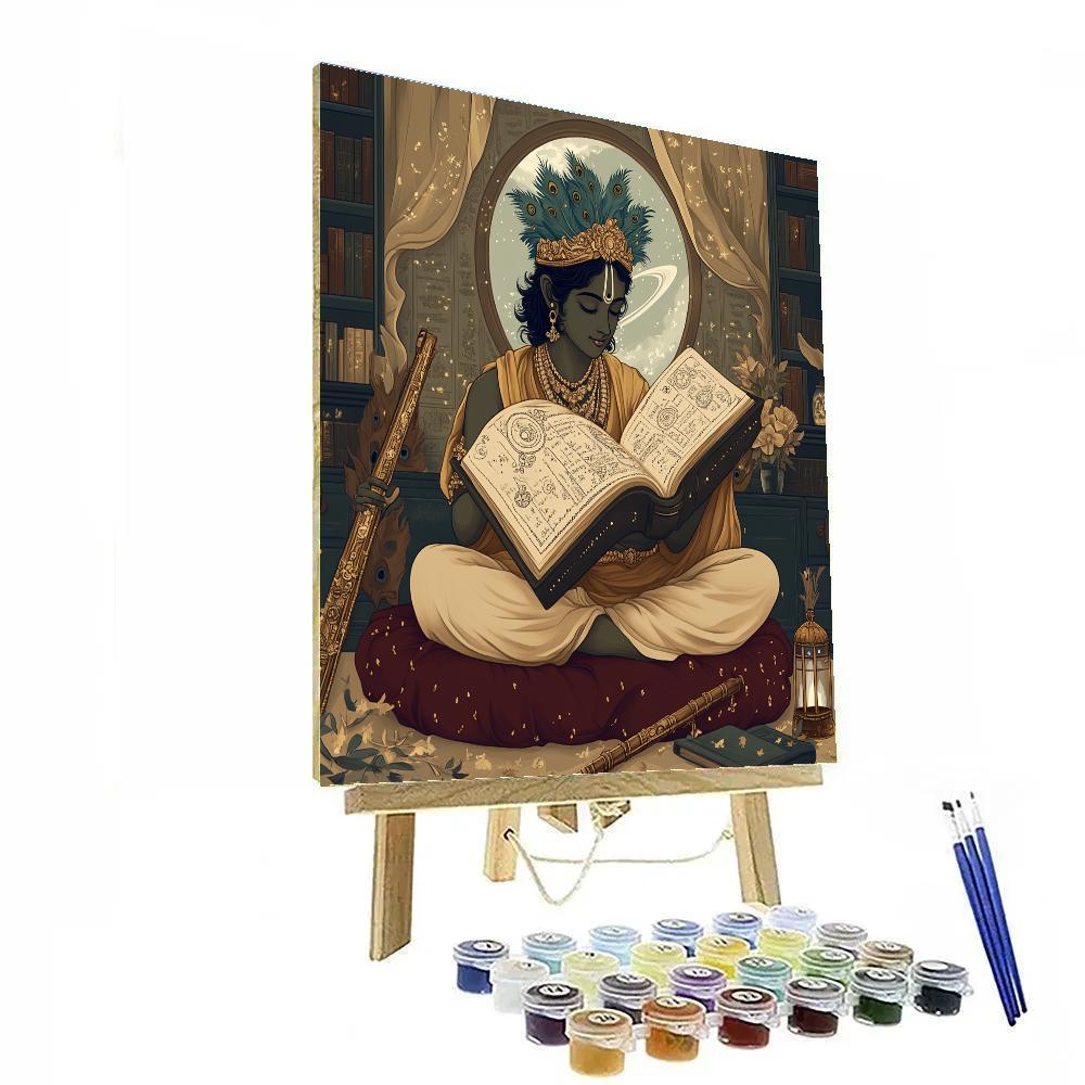 Krishna Reading The Planetary Bhagavata Number painting