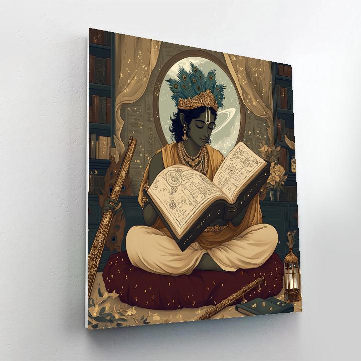 Krishna Reading The Planetary Bhagavata Number painting