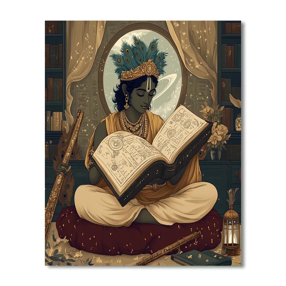 Krishna Reading The Planetary Bhagavata Number painting
