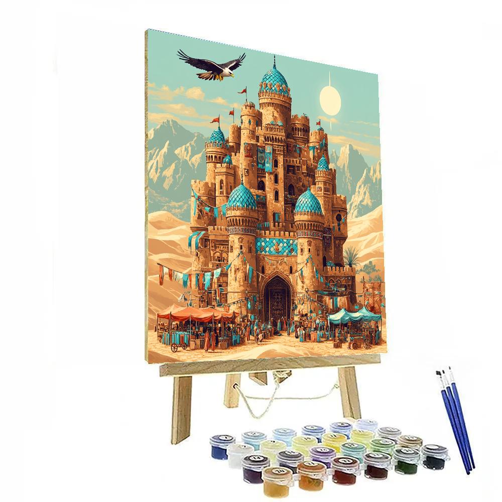 Market Day At The Castle Over Glass Dunes Number painting