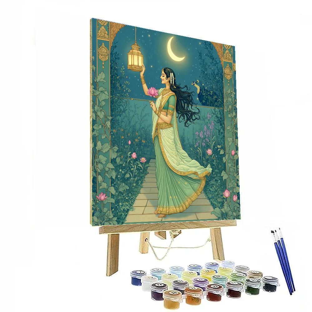 Parvati With Lanterns In The Night Garden painting number kit