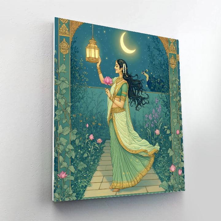 Parvati With Lanterns In The Night Garden painting number kit