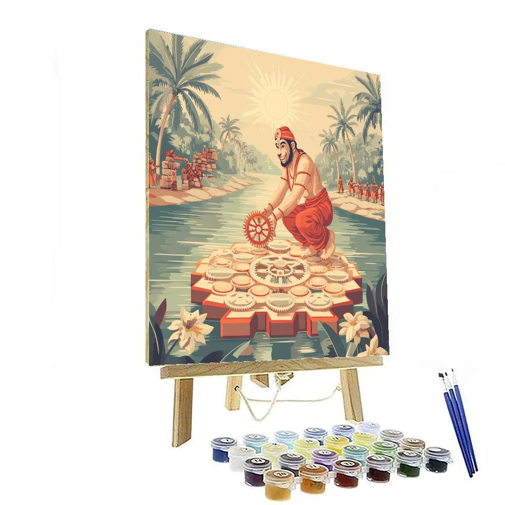 Hanuman Clockwork Bridge Builder paint by number