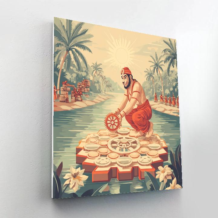Hanuman Clockwork Bridge Builder paint by number