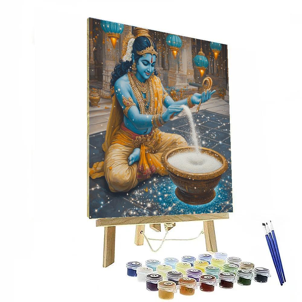 Vishnu And The Stardust Offering Bowl paint by color