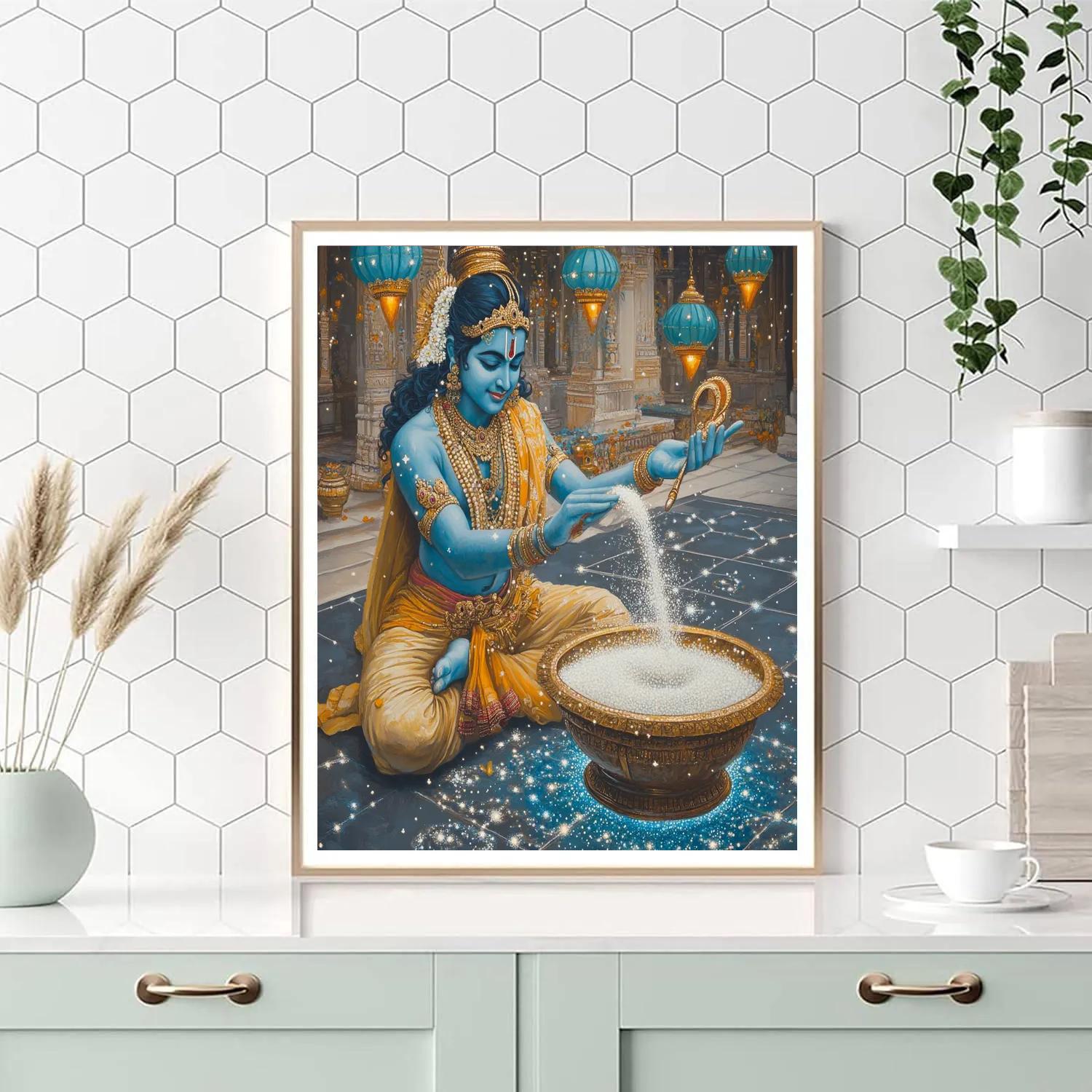 Vishnu And The Stardust Offering Bowl paint by color