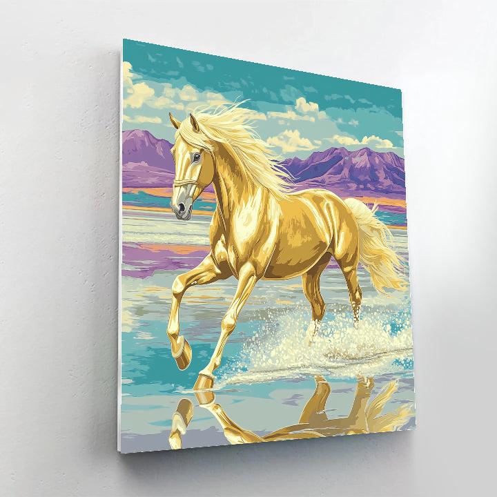 Salt Flat Mirage Horse Chase Paint by numbers art