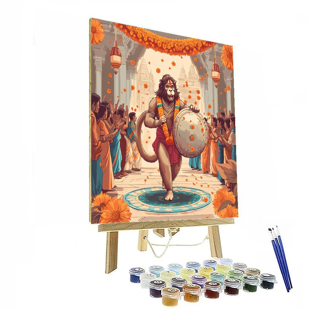 Festival Drums In Hanuman Courtyard Numbered painting kits