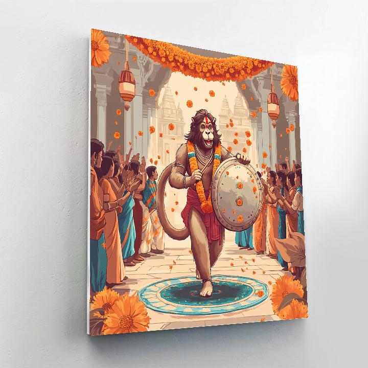 Festival Drums In Hanuman Courtyard Numbered painting kits