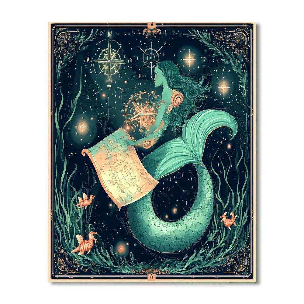 Tide Clock Mermaid Cartographer paint by numbers