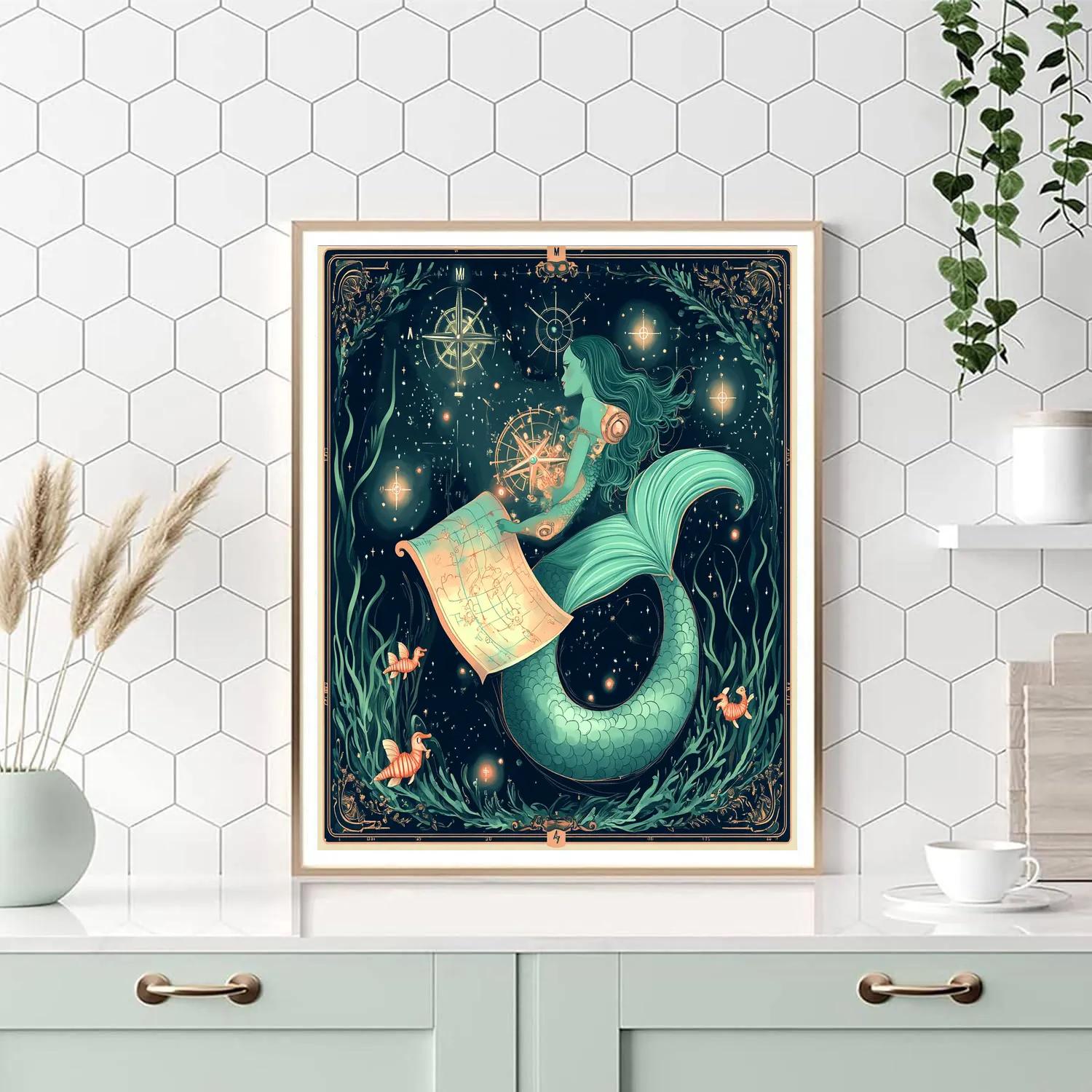 Tide Clock Mermaid Cartographer paint by numbers