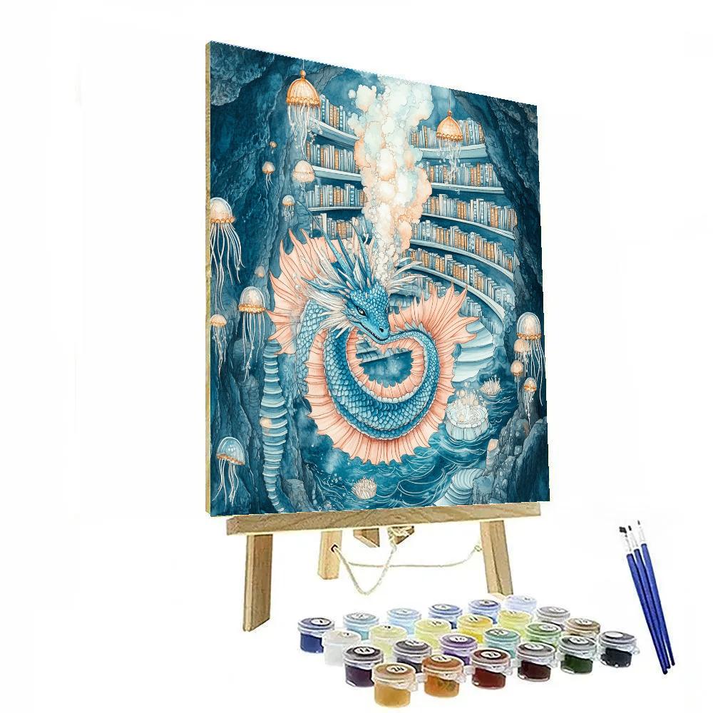 Ancient Lore Archive With Dragon Guardian paint by color