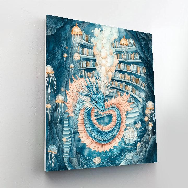 Ancient Lore Archive With Dragon Guardian paint by color