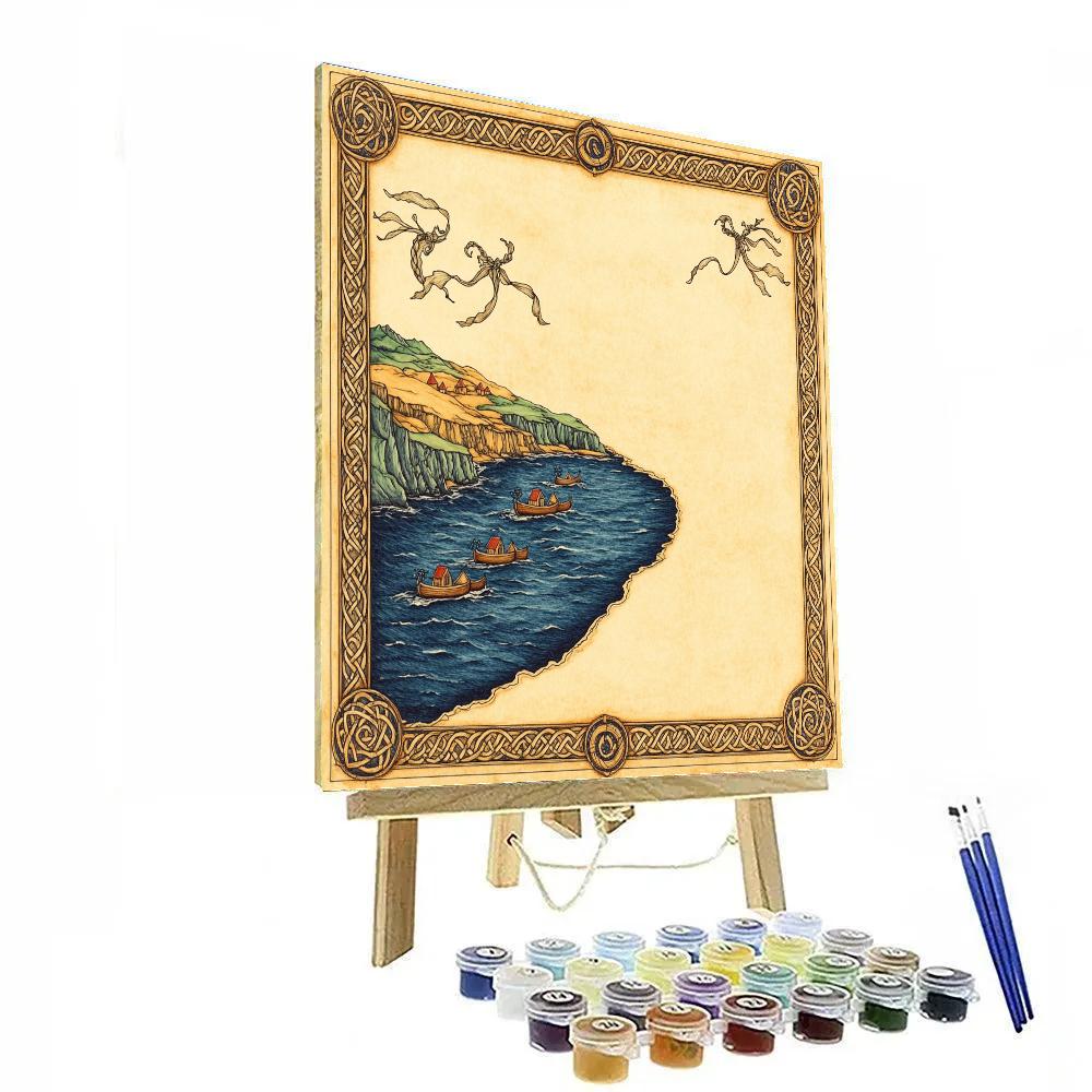 Voyage Map With Celtic Knot Wind Spirits Painting by numbers kit