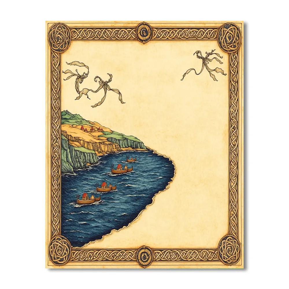 Voyage Map With Celtic Knot Wind Spirits Painting by numbers kit
