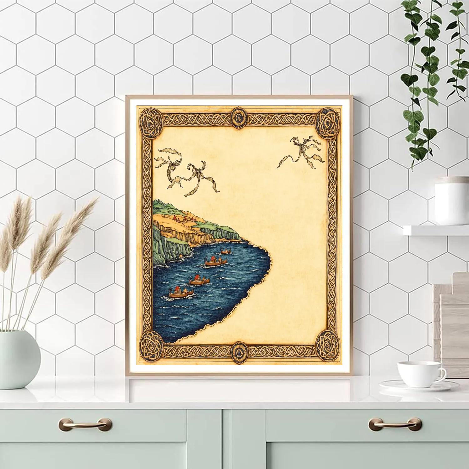 Voyage Map With Celtic Knot Wind Spirits Painting by numbers kit