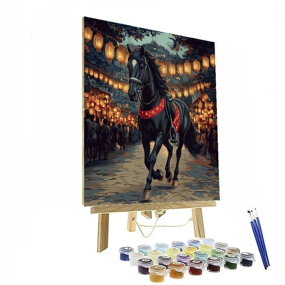 Festival Lanterns With Horse Parade Painting by numbers kit