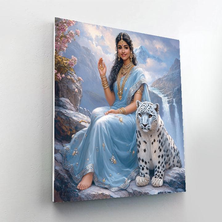 Parvati And The Snow Leopard Guardian Paint by numbers kits