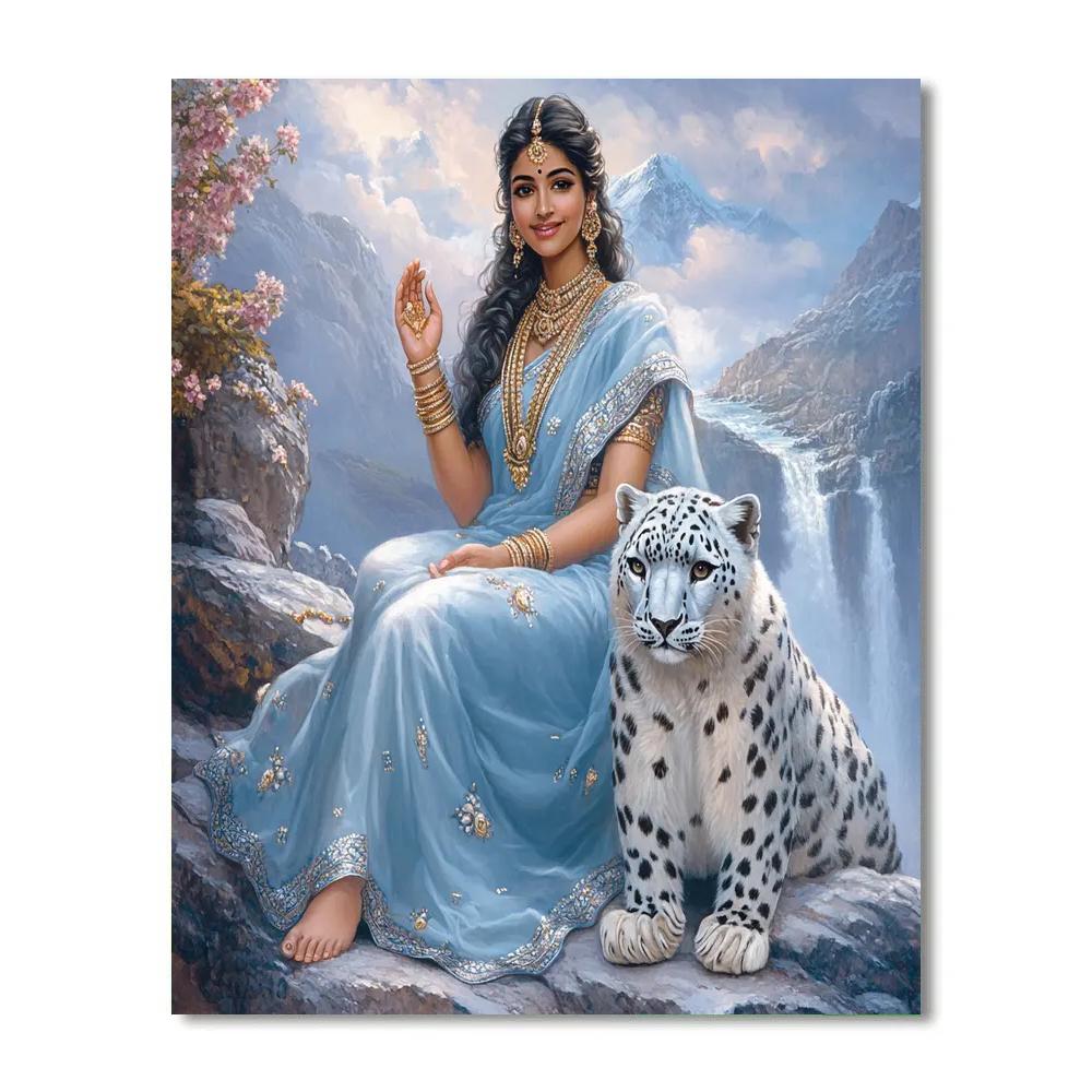 Parvati And The Snow Leopard Guardian Paint by numbers kits