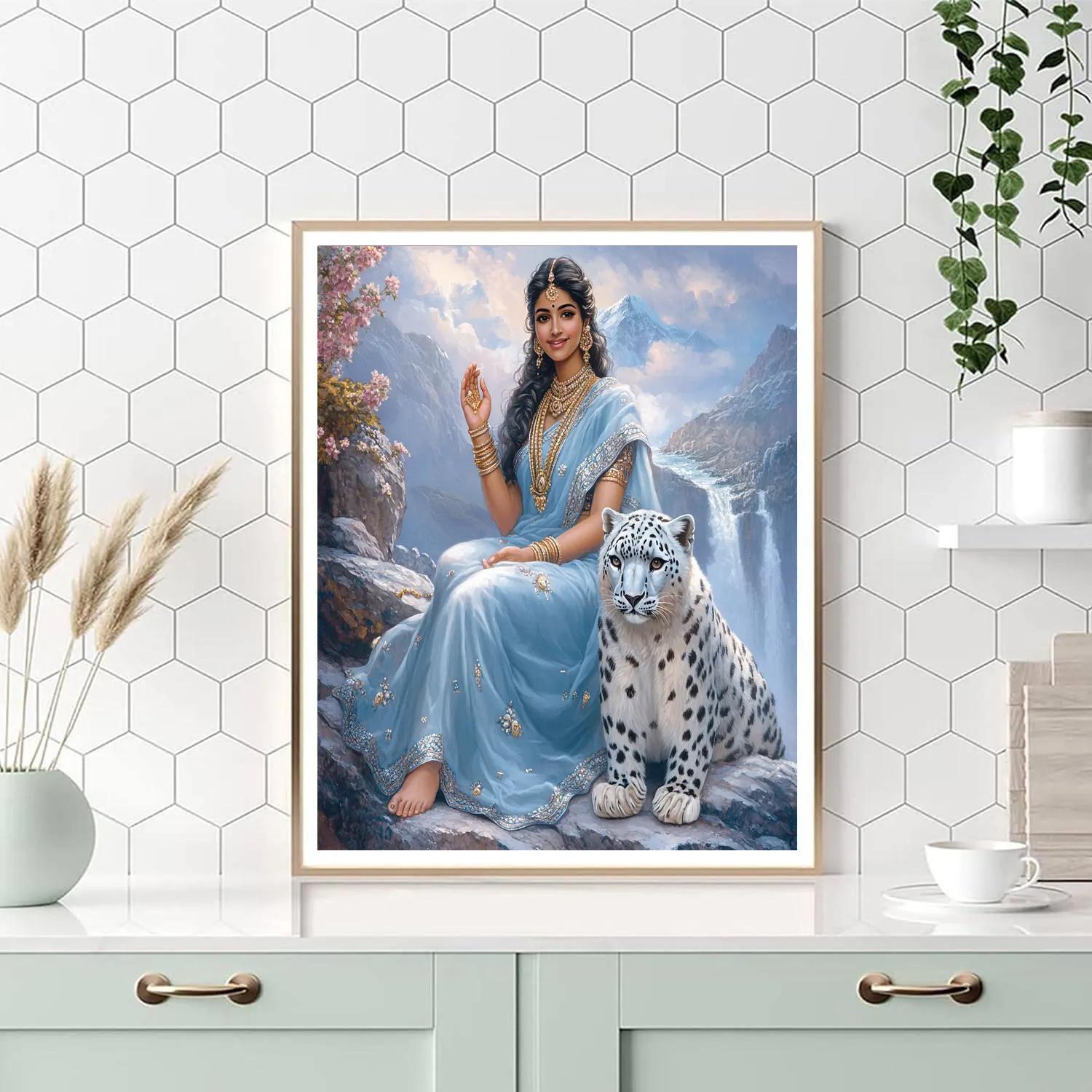 Parvati And The Snow Leopard Guardian Paint by numbers kits