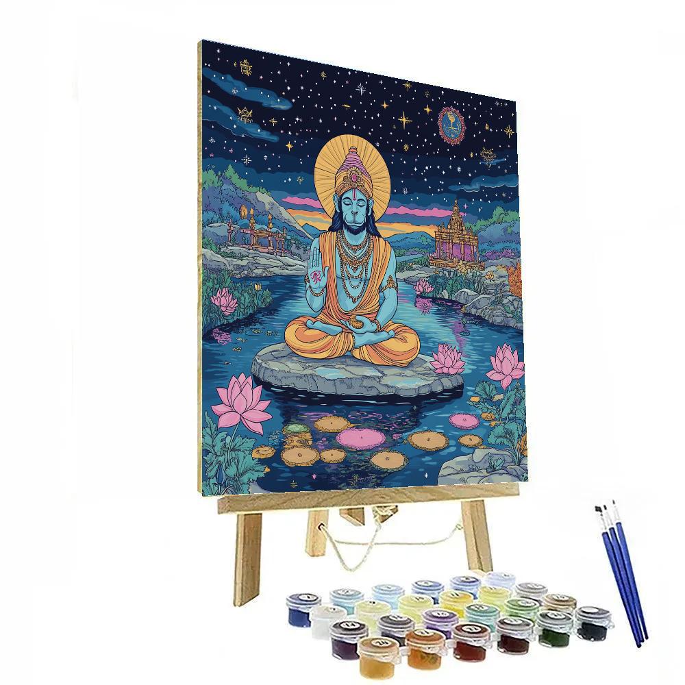 Hanuman With Starlit Yoga Calm Numbered painting kits