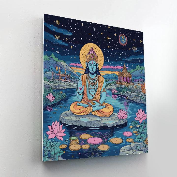 Hanuman With Starlit Yoga Calm Numbered painting kits