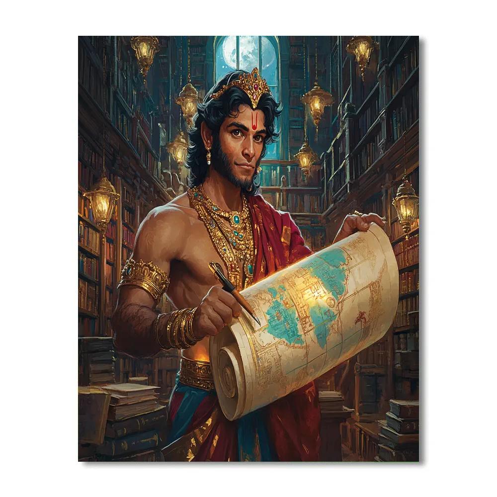 Hanuman Library Of Sacred Maps Painting by numbers kit