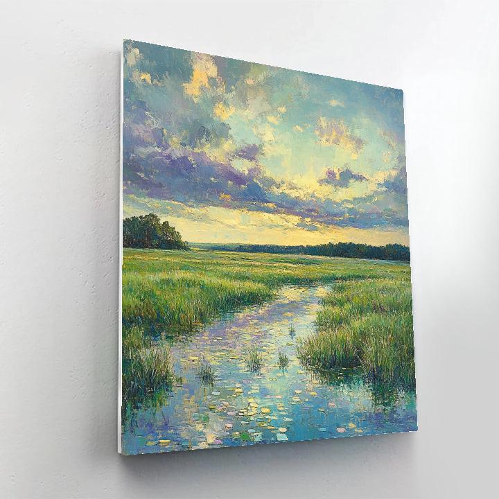 Claude Monet Inspired After-Rain Meadow And Puddled Light Numbered painting kits
