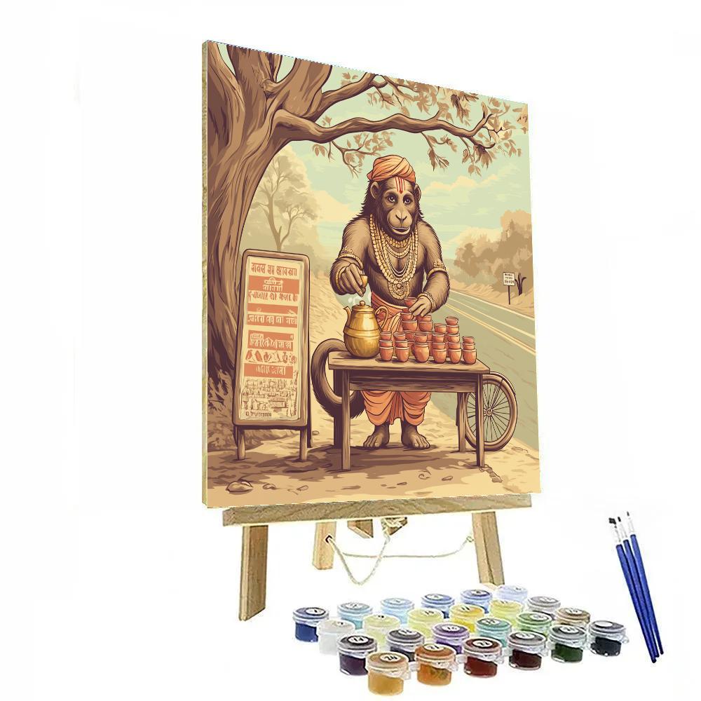 Hanuman Tea Stall Of Kindness Paint by numbers kits