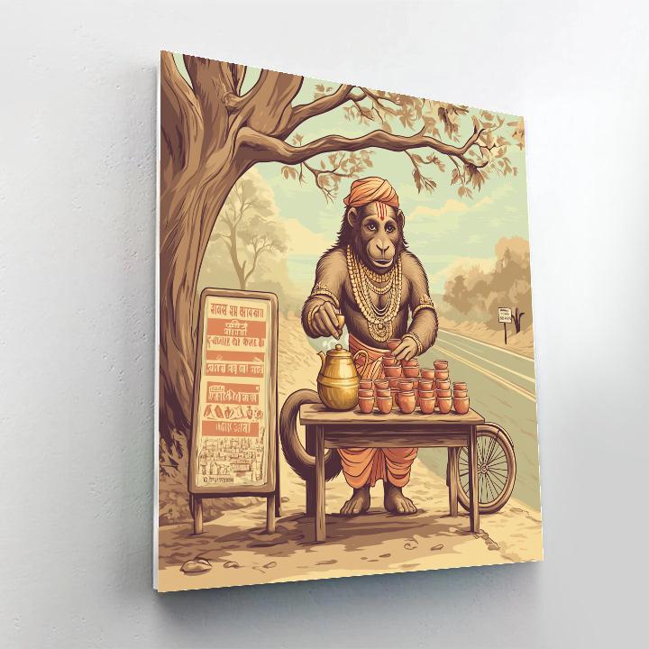 Hanuman Tea Stall Of Kindness Paint by numbers kits