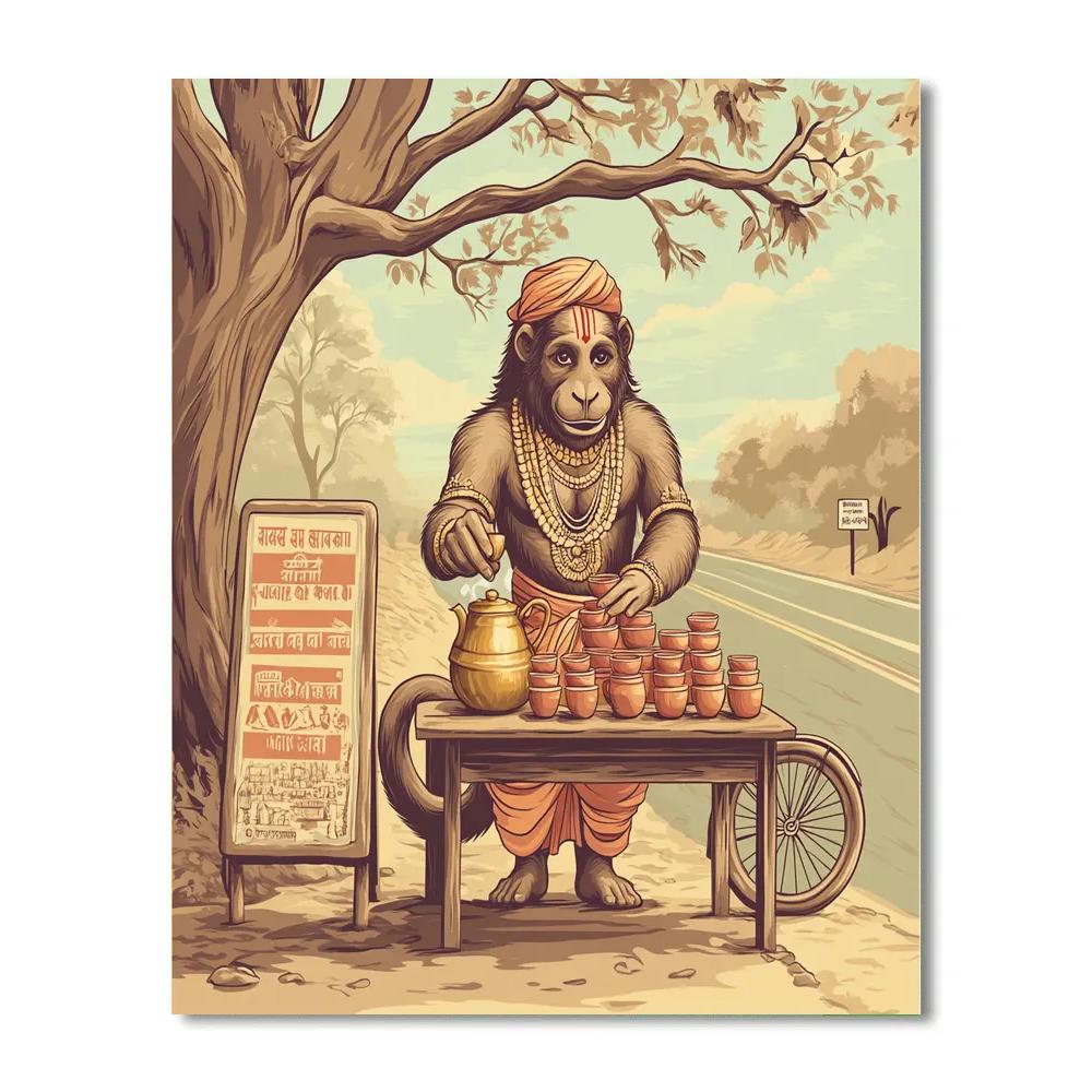 Hanuman Tea Stall Of Kindness Paint by numbers kits