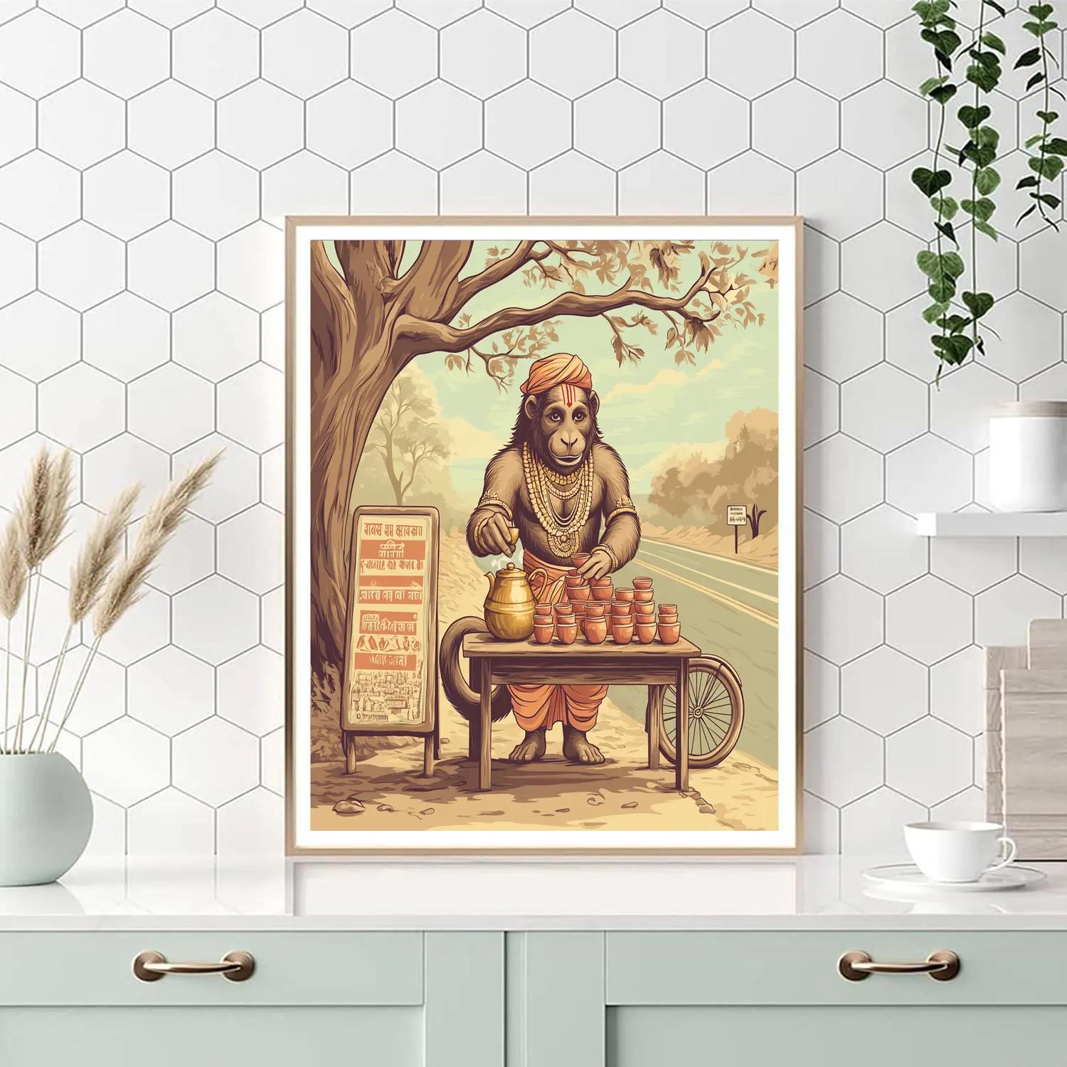 Hanuman Tea Stall Of Kindness Paint by numbers kits