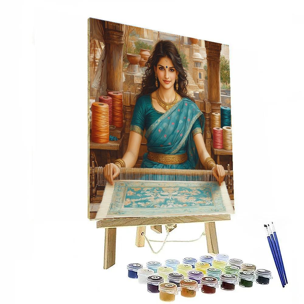 Parvati In The Artisan Weaving Hall paint by color