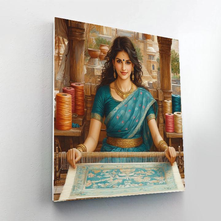 Parvati In The Artisan Weaving Hall paint by color