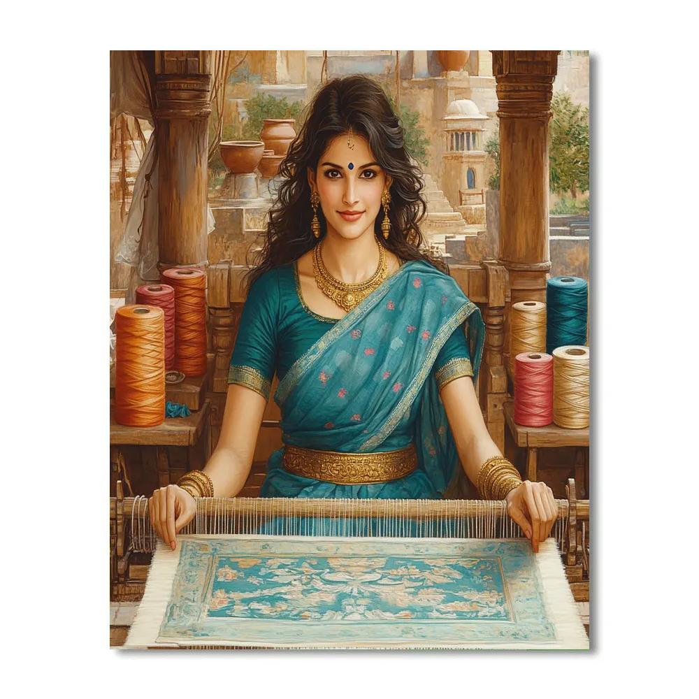 Parvati In The Artisan Weaving Hall paint by color