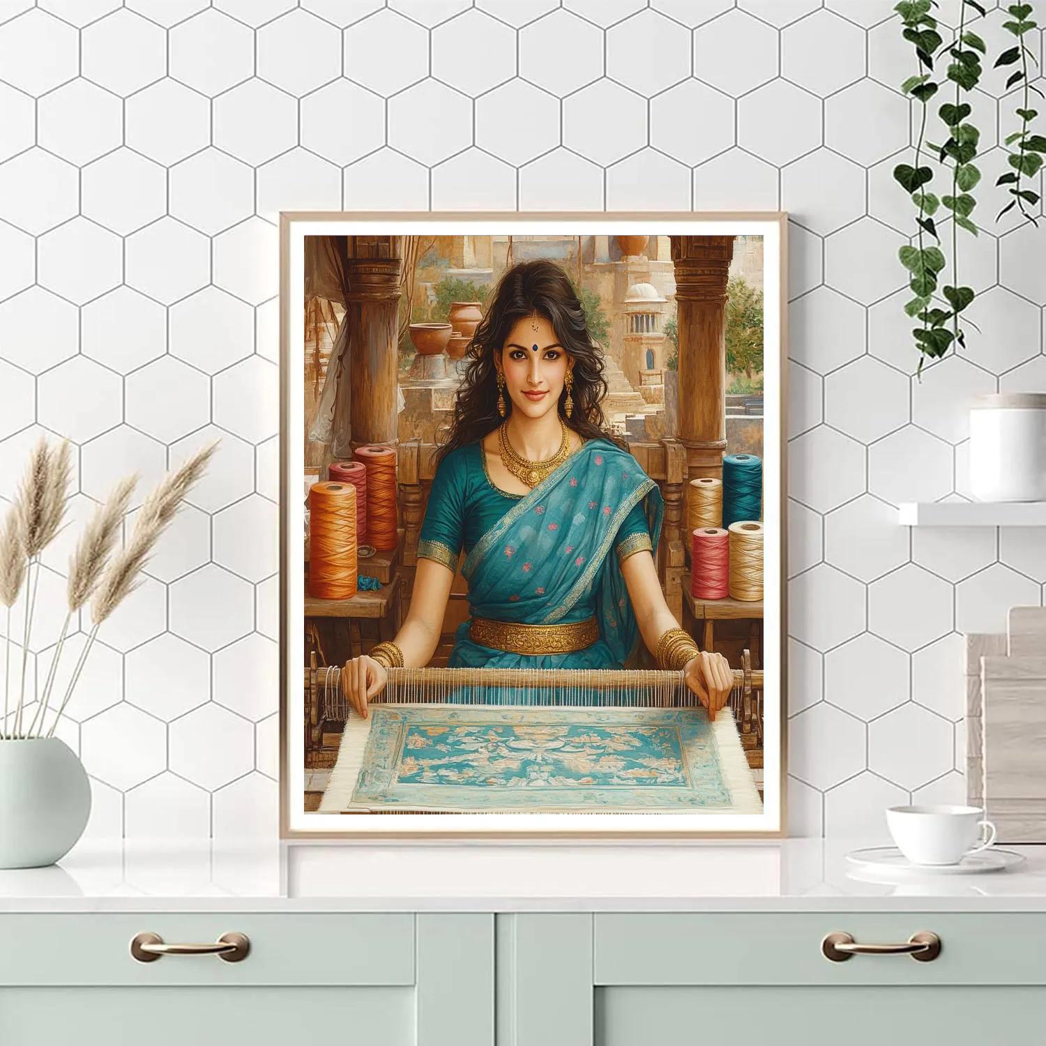 Parvati In The Artisan Weaving Hall paint by color