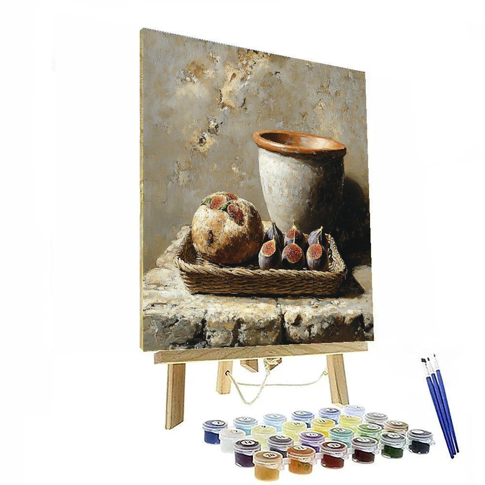 Diego Velázquez Inspired Market Still Life Of Figs Bread And Earthenware Paint by numbers kits