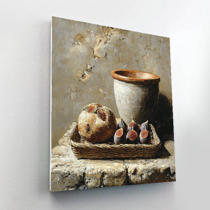 Diego Velázquez Inspired Market Still Life Of Figs Bread And Earthenware Paint by numbers kits