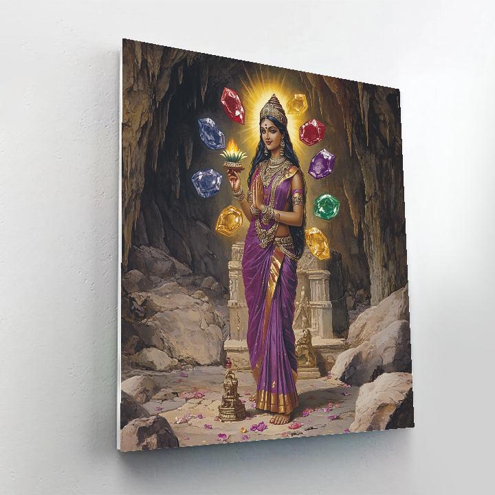 Parvati In The Seven Gem Cave paint by number