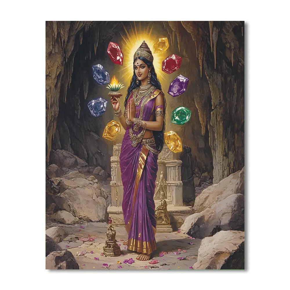 Parvati In The Seven Gem Cave paint by number