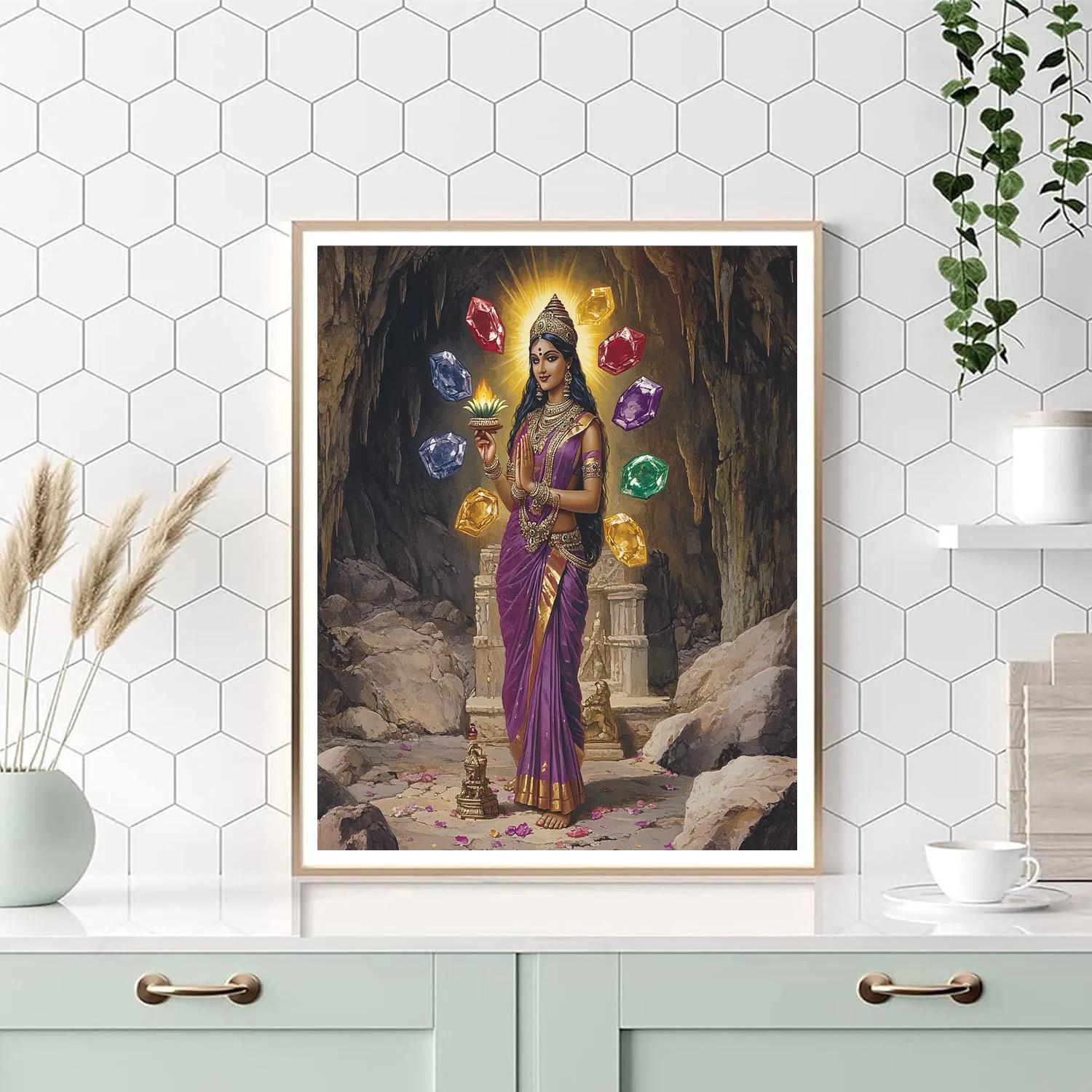 Parvati In The Seven Gem Cave paint by number