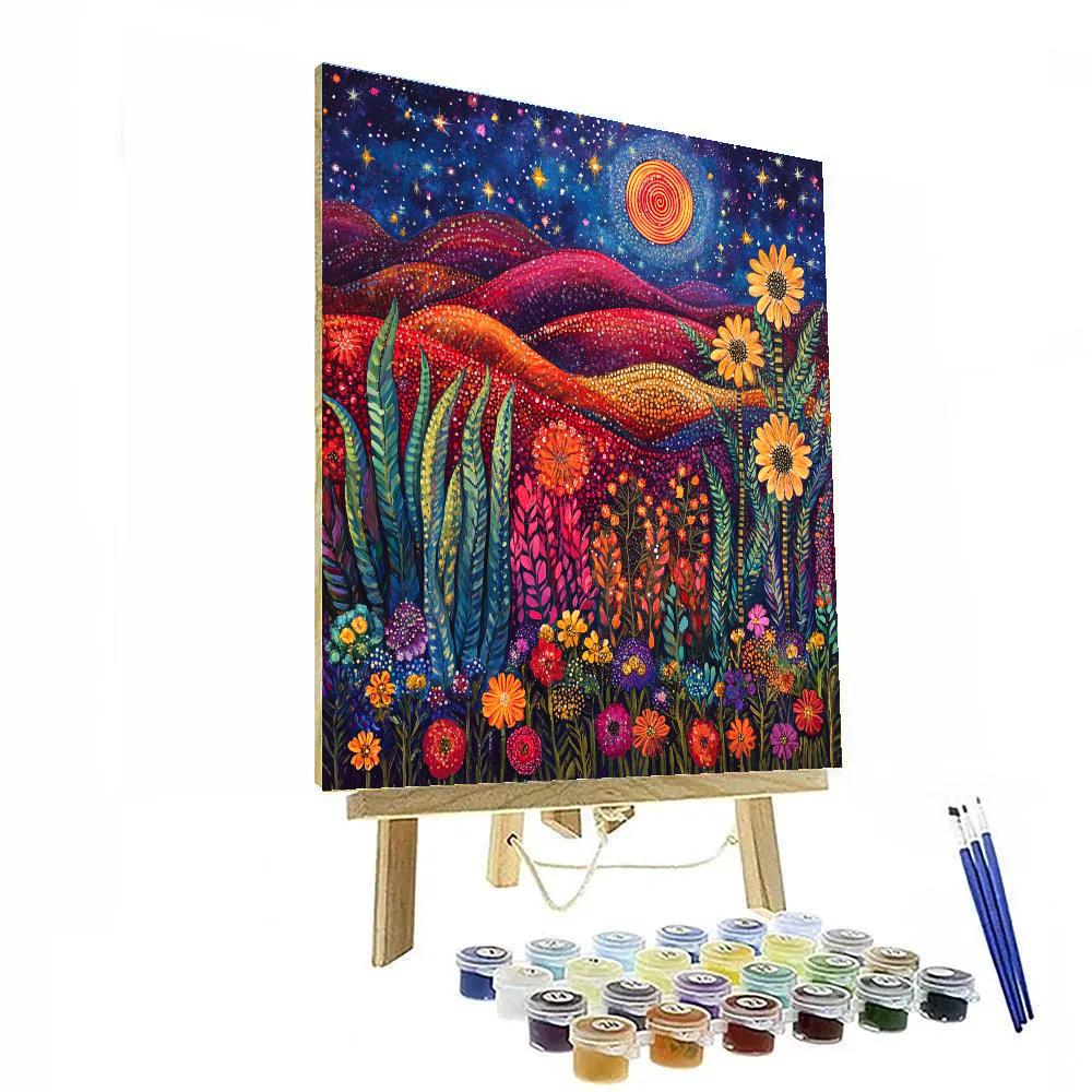 Frida Kahlo Inspired Cosmic Milpa Dreamscape Numbered painting kits