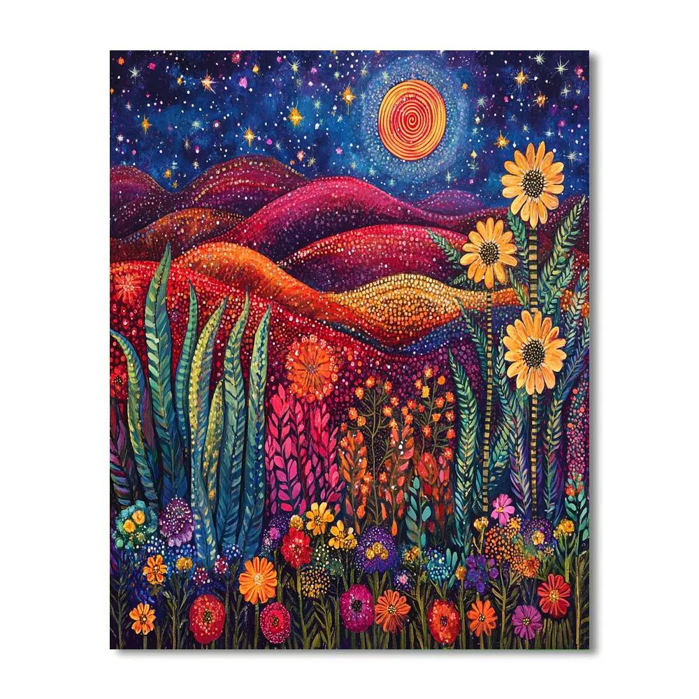 Frida Kahlo Inspired Cosmic Milpa Dreamscape Numbered painting kits