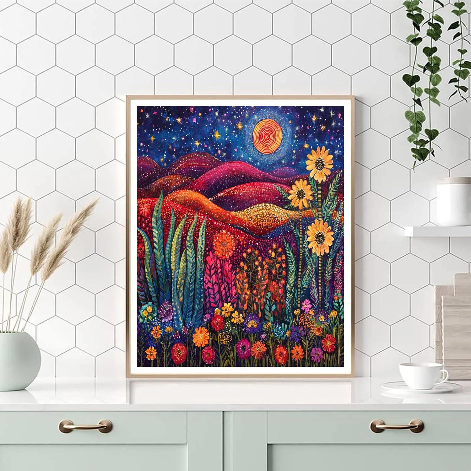 Frida Kahlo Inspired Cosmic Milpa Dreamscape Numbered painting kits