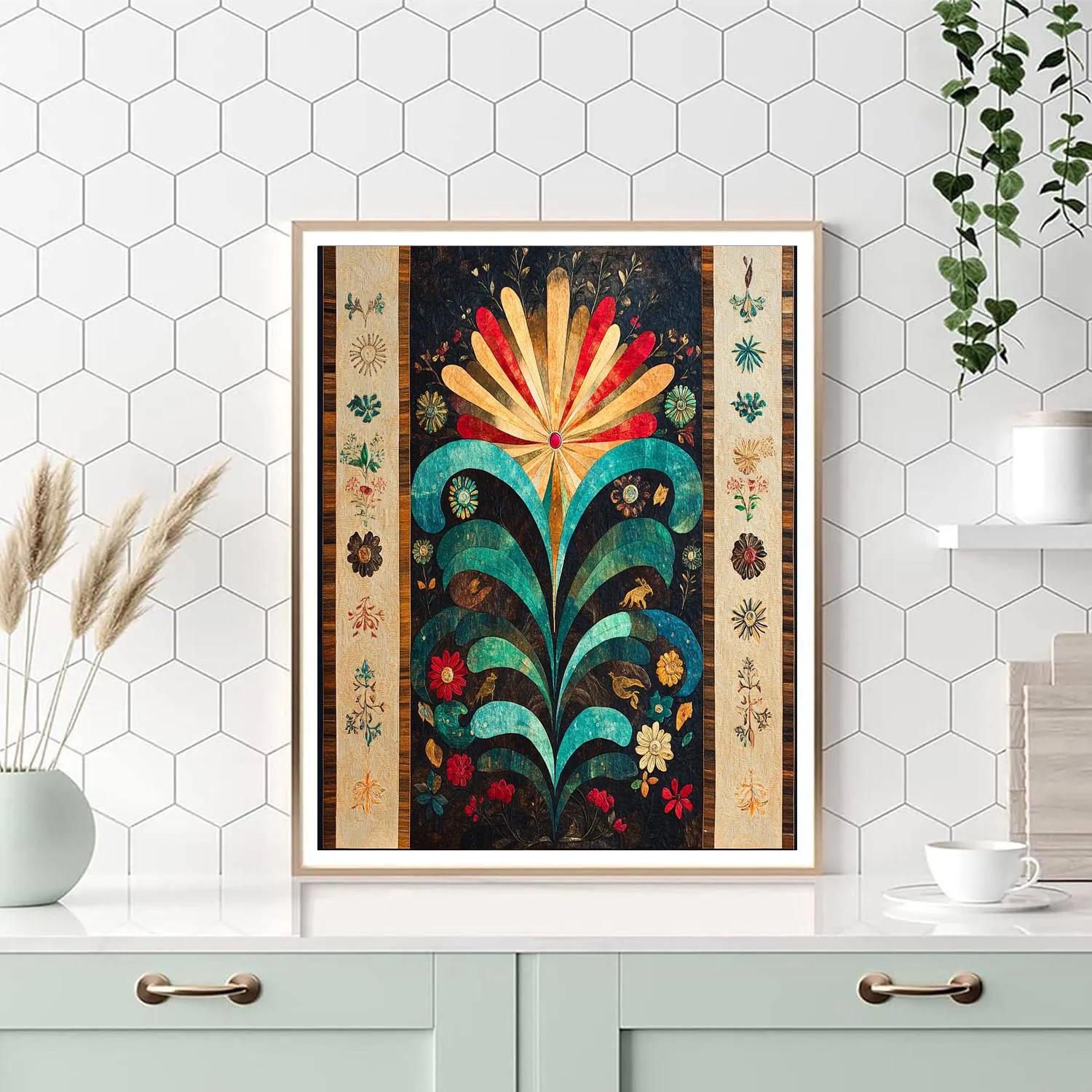 Frida Kahlo Inspired Volcanic Heartbeat Aurora Paint by numbers art