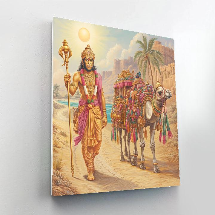 Desert Caravan With Hanuman Guide painting number kit