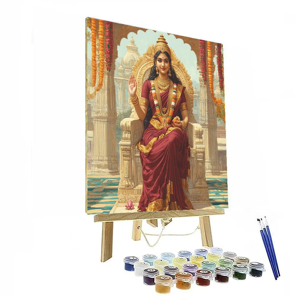 Parvati With The Lion Throne Of Courage Number painting